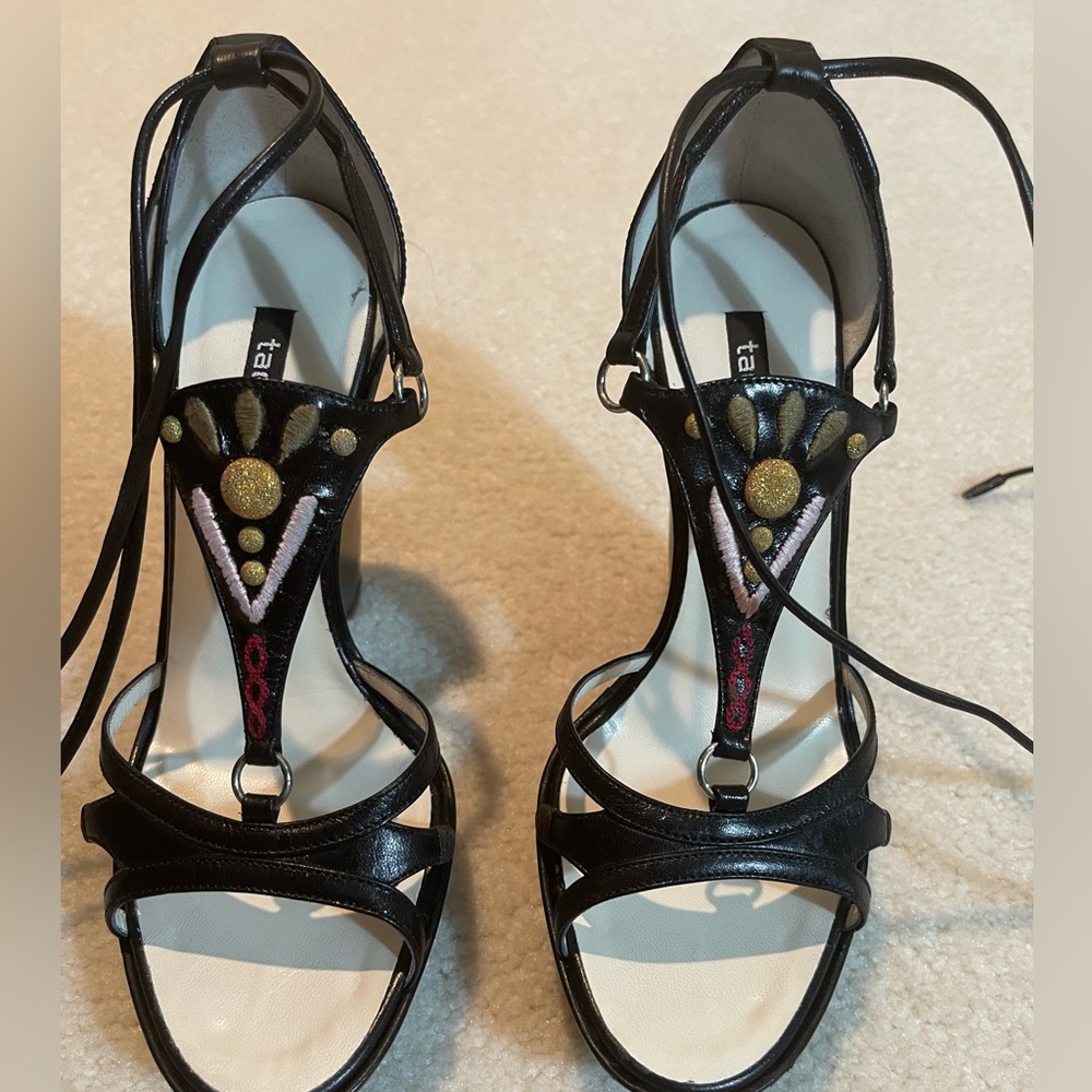 Taccett vintage lace up Black size 37 or 7 wedge